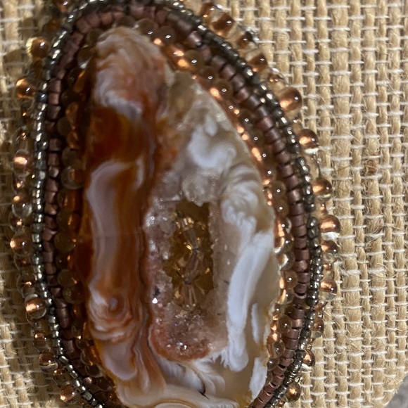 Handmade Brown Agate Beaded – One-of-a-Kind Pendant - Picture 5 of 8